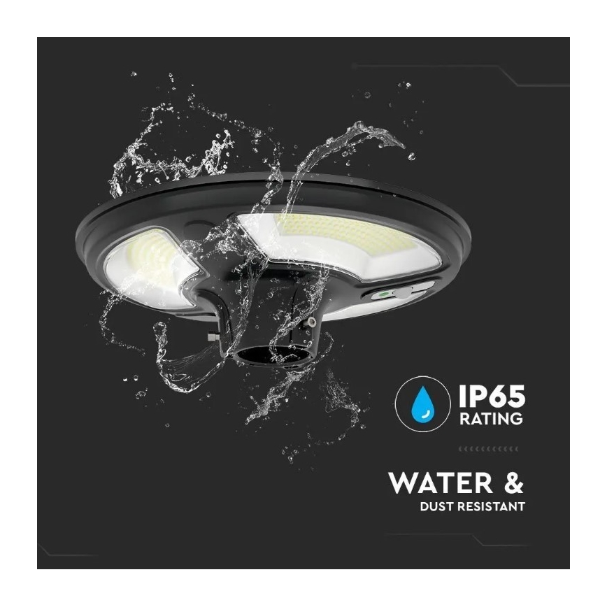 LED Solcell gatulampa med sensor LED/ 10W / 3,2V 6500K IP65 + fjärrkontroll