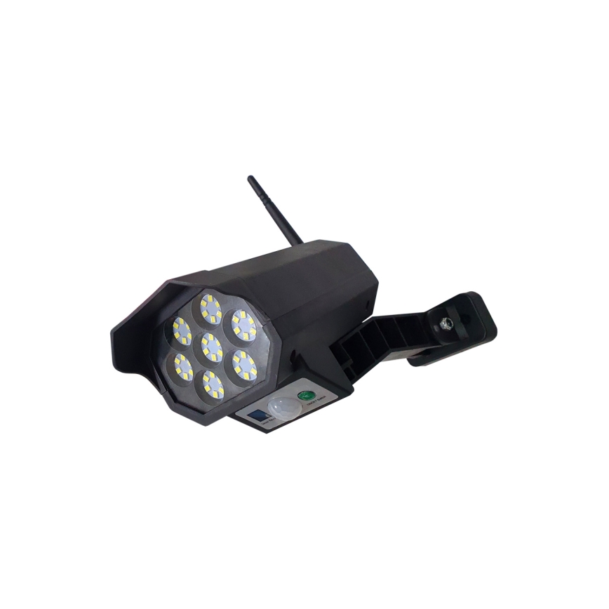 LED Solcell låtsas säkerhetskamera med sensor LED/3,7V IP44 svart + fjärrkontroll