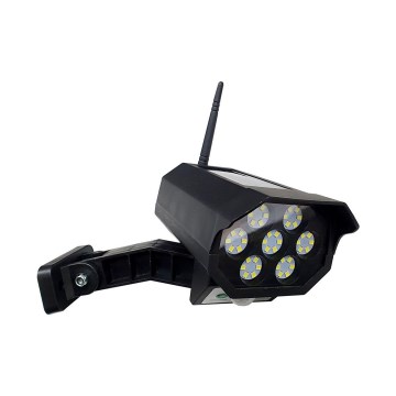 LED Solcell låtsas säkerhetskamera med sensor LED/3,7V IP44 svart + fjärrkontroll