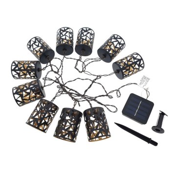 LED Solcell ljusslinga 10xE12/3,65m IP44 varm vit