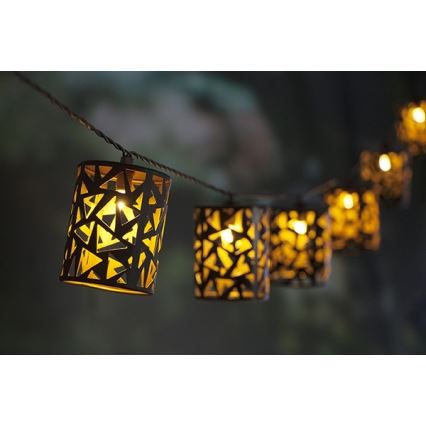 LED Solcell ljusslinga 10xE12/3,65m IP44 varm vit