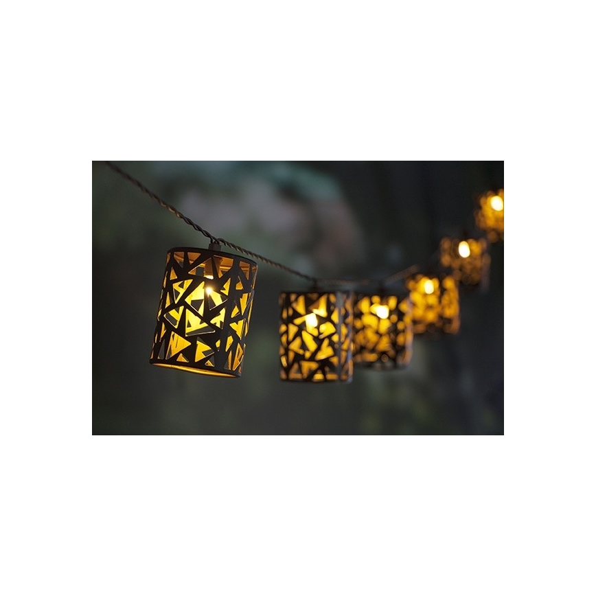 LED Solcell ljusslinga 10xE12/3,65m IP44 varm vit