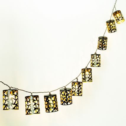 LED Solcell ljusslinga 10xE12/3,65m IP44 varm vit