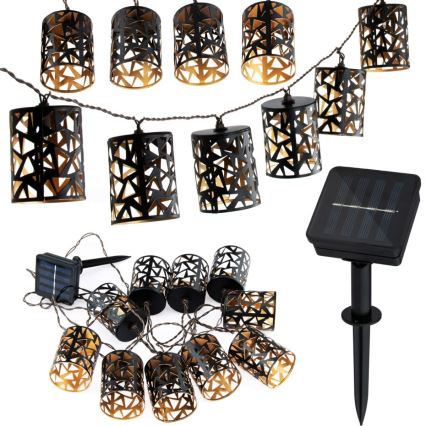 LED Solcell ljusslinga 10xE12/3,65m IP44 varm vit