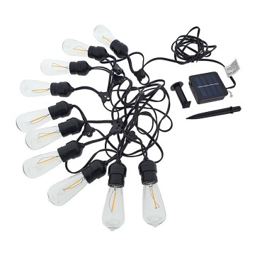 LED Solcell ljusslinga 10xLED/5,94m IP44 varm vit