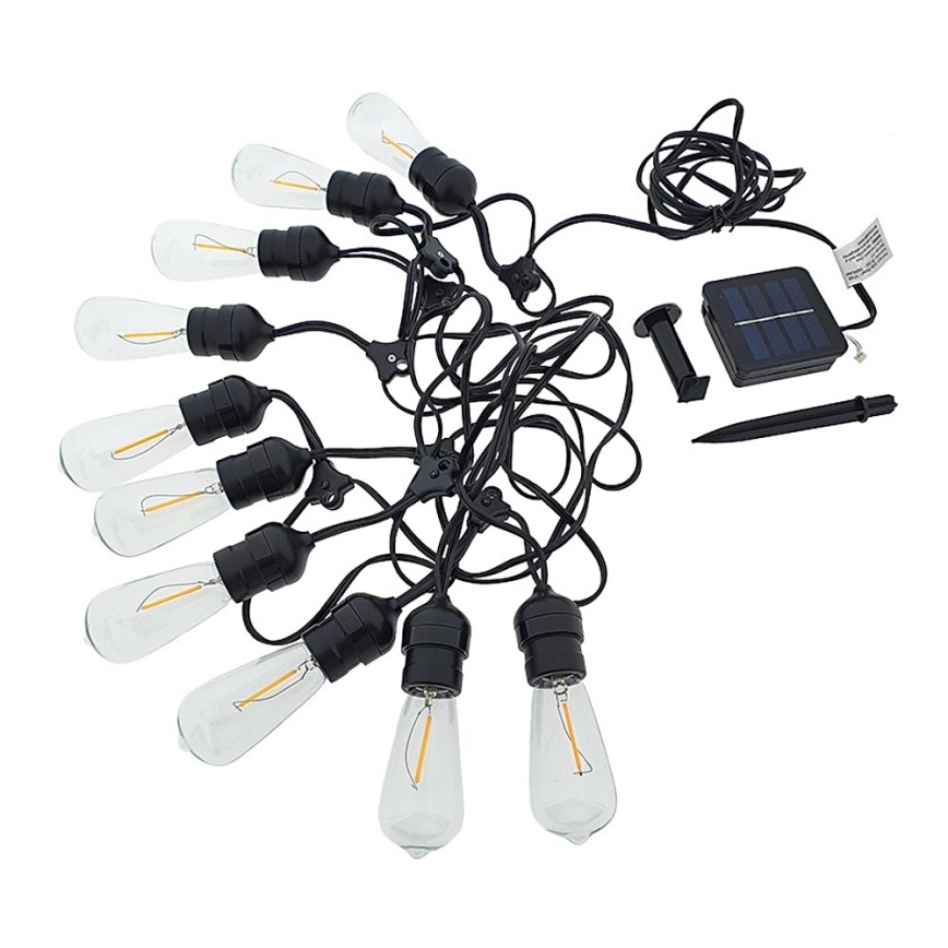 LED Solcell ljusslinga 10xLED/5,94m IP44 varm vit