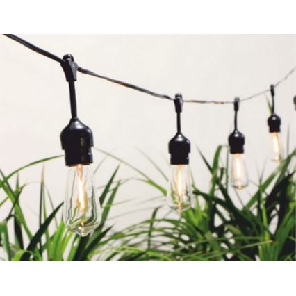 LED Solcell ljusslinga 10xLED/5,94m IP44 varm vit
