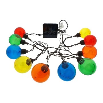 LED Solcell slinga 10xLED/3,65m IP44 flerfärgad