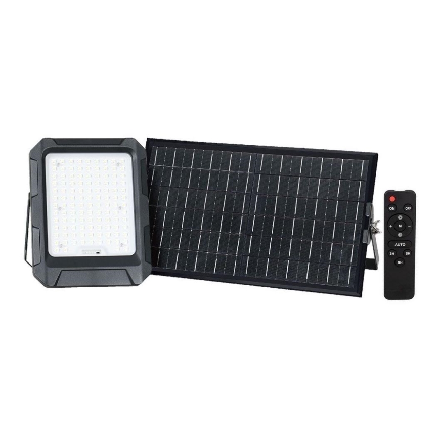 LED Solcell strålkastare LED/15W/3,7V IP65 4000K 12000 mAh svart + fjärrkontroll