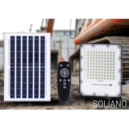 LED Utomhus ljusreglerad solcell strålkastare LED/50W/3,2V 4500K IP65 svart + fjärrkontroll