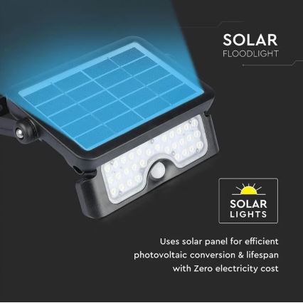 LED solcell strålkastare med sensor LED/5W/3,7V IP65 4000K