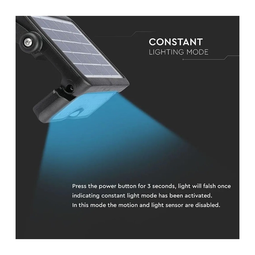 LED solcell strålkastare med sensor LED/5W/3,7V IP65 4000K