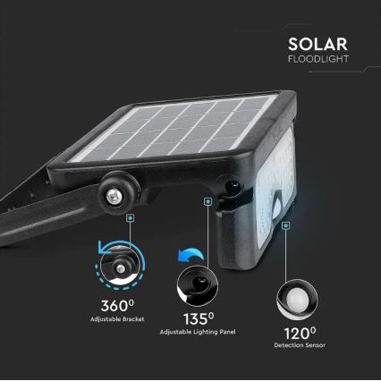 LED solcell strålkastare med sensor LED/5W/3,7V IP65 4000K