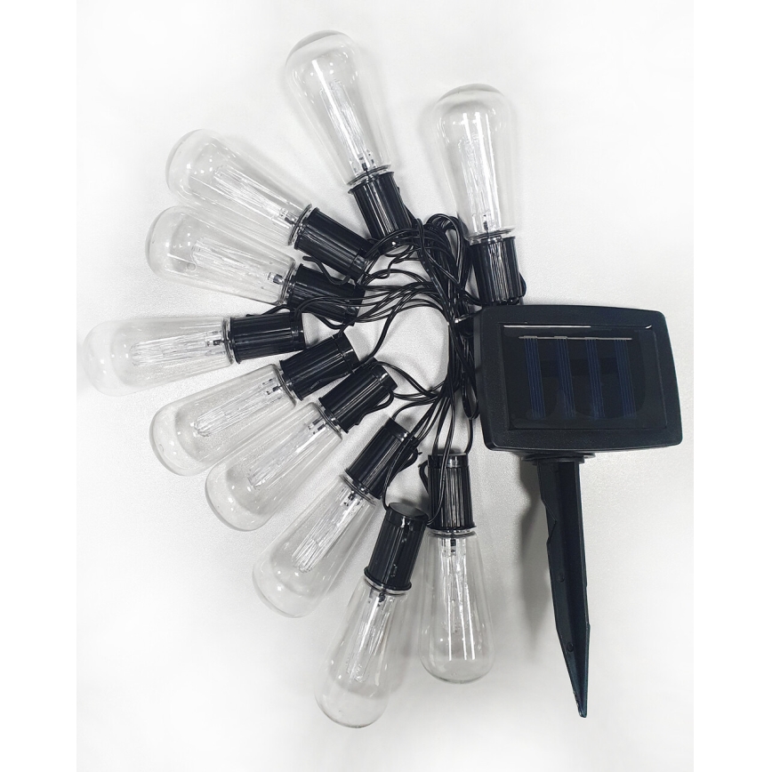 LED Solcell utomhus kedja 10xLED/1,2V 300 mAh 2,2 m IP44