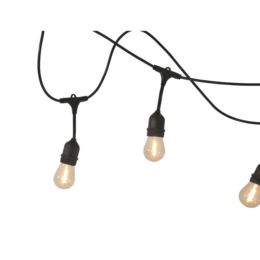 LED Ljusreglerad solcell utomhus kedja PARTY 10xE27/3,7V 10 m IP44 + fjärrkontroll