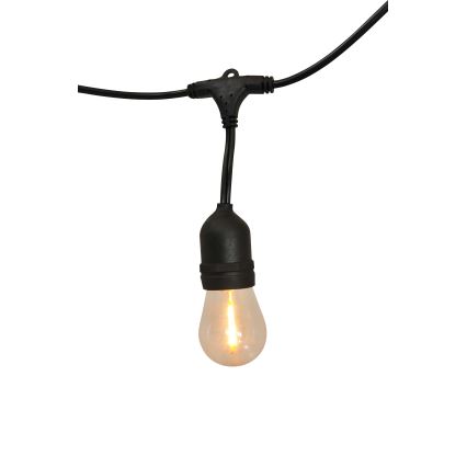 LED Ljusreglerad solcell utomhus kedja PARTY 10xE27/3,7V 10 m IP44 + fjärrkontroll