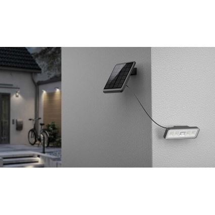 LED Solcell utomhus strålkastare med sensor LED/8W/3,7V 2000 mAh IP54 svart