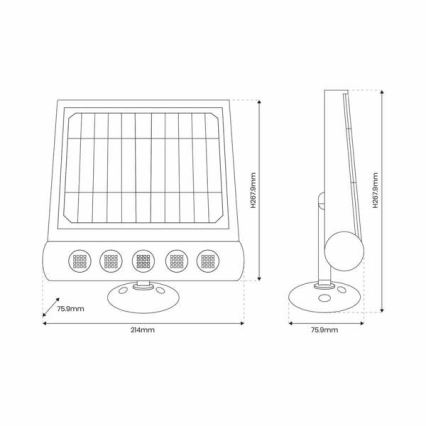 LED Solcell vägg lampa med en rörelse- och skymningssensor LED/8W/3,7V 4000 mAh 4000K IP65