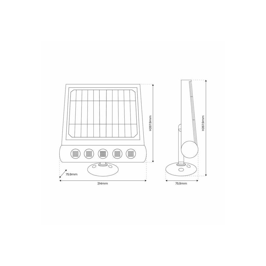 LED Solcell vägg lampa med en rörelse- och skymningssensor LED/8W/3,7V 4000 mAh 4000K IP65