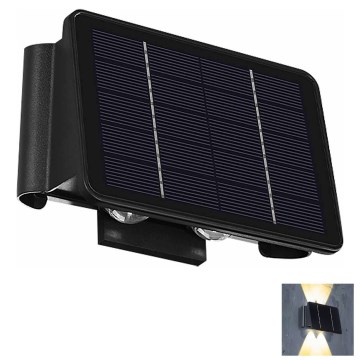 LED solcell väggbelysning 4xLED/1,5W/3,7V IP54 svart