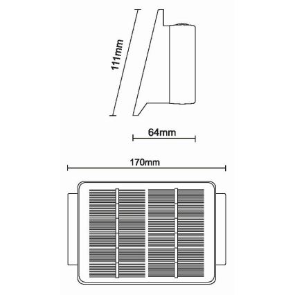 LED solcell väggbelysning 4xLED/1,5W/3,7V IP54 svart
