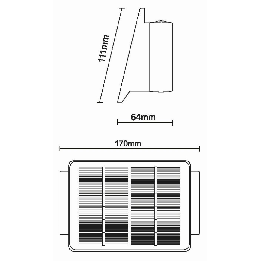 LED solcell väggbelysning 4xLED/1,5W/3,7V IP54 svart