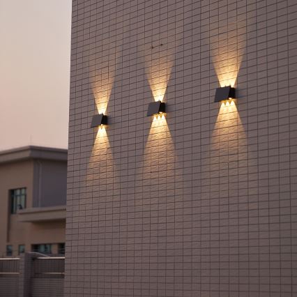 LED solcell väggbelysning ALF LED/4W/3,2V 3000K IP54 svart