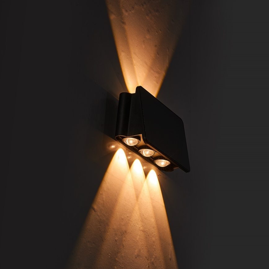 LED solcell väggbelysning ALF LED/4W/3,2V 3000K IP54 svart
