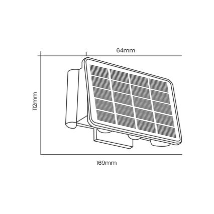 LED solcell väggbelysning ALF LED/4W/3,2V 3000K IP54 svart