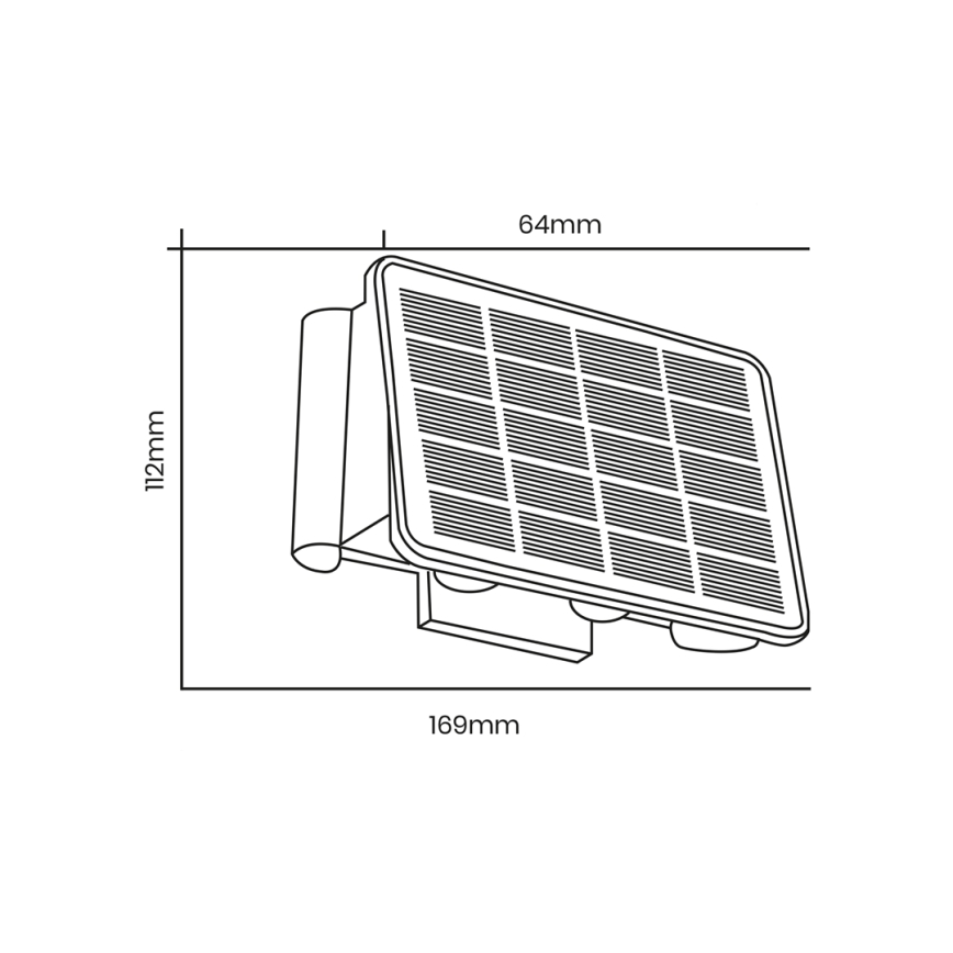 LED solcell väggbelysning ALF LED/4W/3,2V 3000K IP54 svart