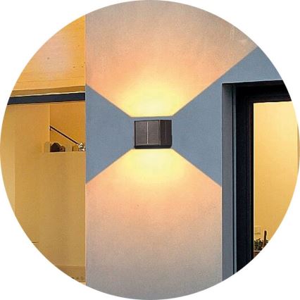 LED solcell väggbelysning CUBUS 2xLED/1,5W/3,7V 1500 mAh IP54