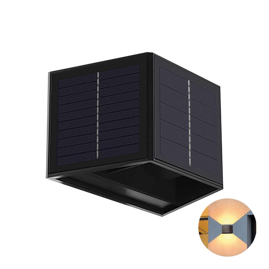 LED solcell väggbelysning CUBUS 2xLED/1,5W/3,7V IP54