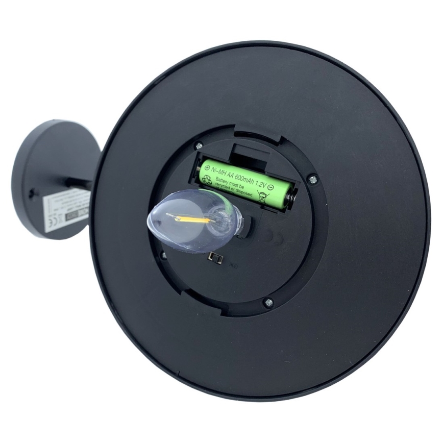 LED solcell väggbelysning LED/0,5W/1,2V IP44 svart
