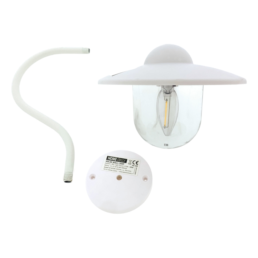 LED solcell väggbelysning LED/0,5W/1,2V IP44 vit