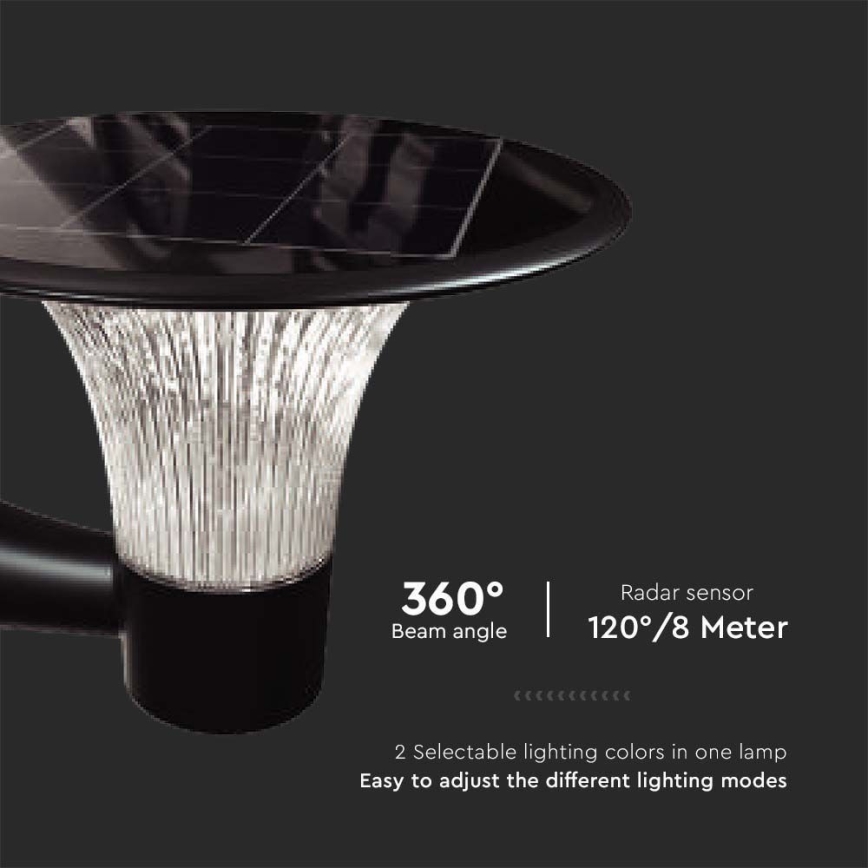 LED solcell väggbelysning med sensor LED/15W/3,2V 4000K/6000K IP65 6000 mAh