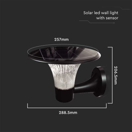 LED solcell väggbelysning med sensor LED/15W/3,2V 4000K/6000K IP65 6000 mAh
