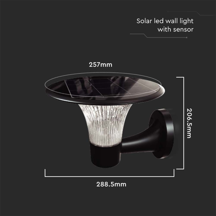 LED solcell väggbelysning med sensor LED/15W/3,2V 4000K/6000K IP65 6000 mAh
