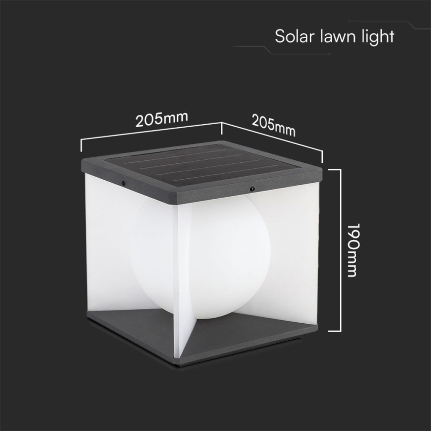 LED Ljusreglerad solcell vägglampa LED/3W/3,7V IP65 3000K + fjärrkontroll