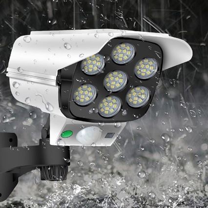 LED Solcell låtsas säkerhetskamera med sensor KAMERA LED/1W/3,7V 1200 mAh IP44 + fjärrkontroll