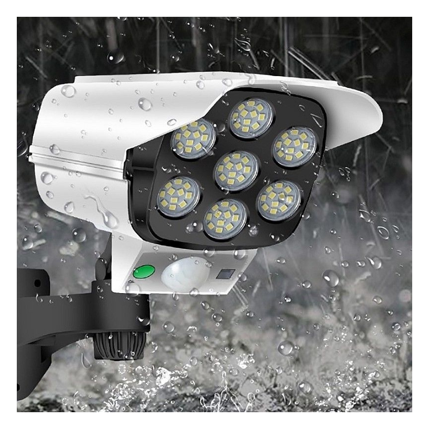 LED Solcell låtsas säkerhetskamera med sensor KAMERA LED/1W/3,7V 1200 mAh IP44 + fjärrkontroll