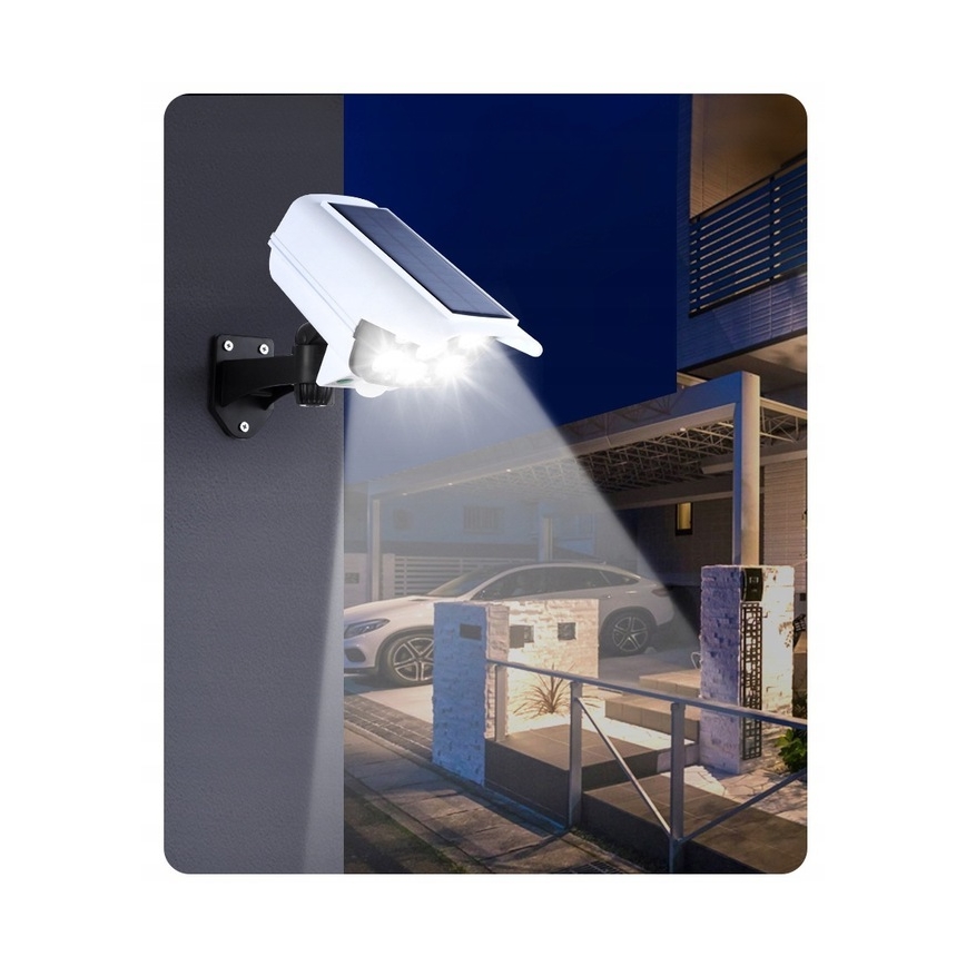LED Solcell låtsas säkerhetskamera med sensor KAMERA LED/1W/3,7V 1200 mAh IP44 + fjärrkontroll