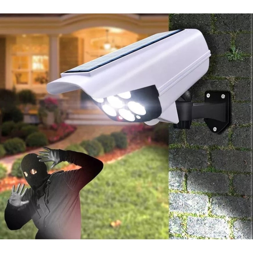 LED Solcell låtsas säkerhetskamera med sensor KAMERA LED/1W/3,7V 1200 mAh IP44 + fjärrkontroll