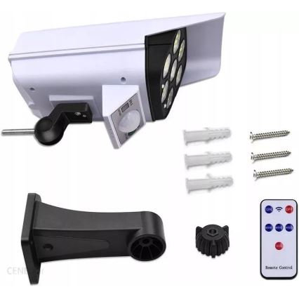 LED Solcell låtsas säkerhetskamera med sensor KAMERA LED/1W/3,7V 1200 mAh IP44 + fjärrkontroll
