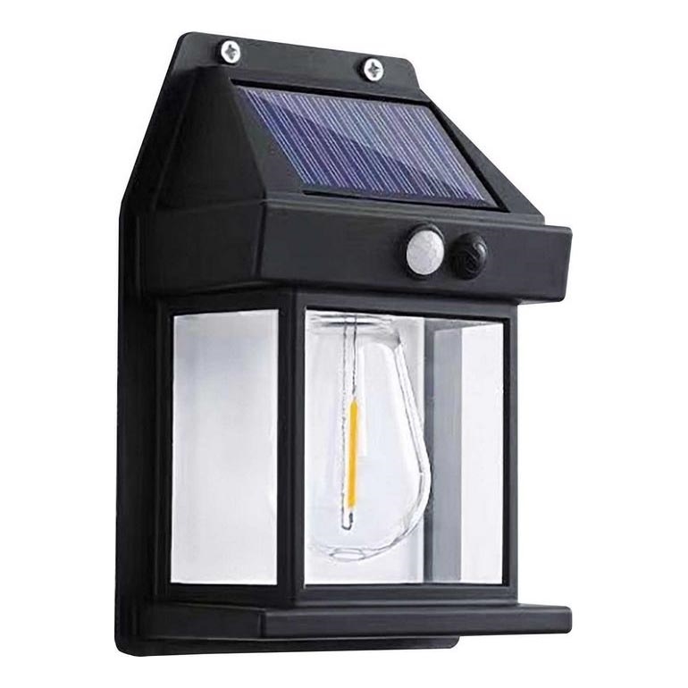 LED solcell väggbelysning med sensor LANTER LED/1W/3,7V 1200 mAh IP44 svart