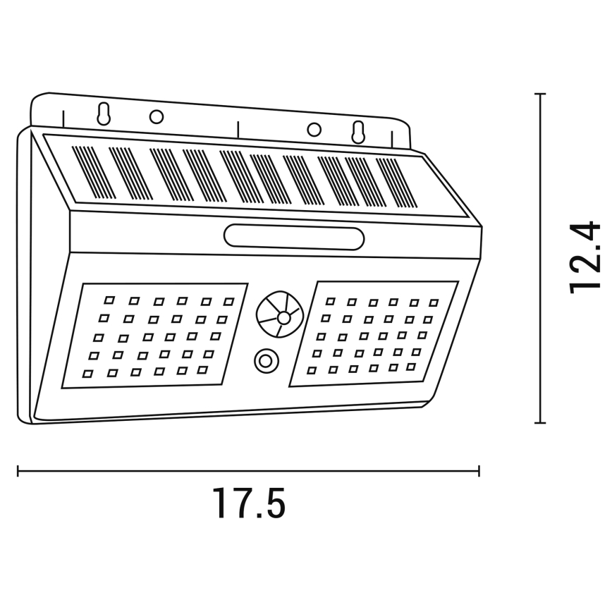LED solcell väggbelysning med sensor LED/1,2W/3,7V 6500K IP65