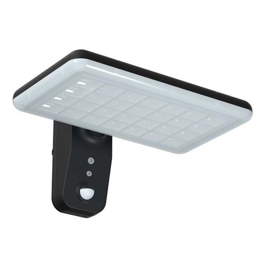 LED solcell väggbelysning med sensor LED/15W/3,2V 4000K/6000K IP65 6000 mAh svart