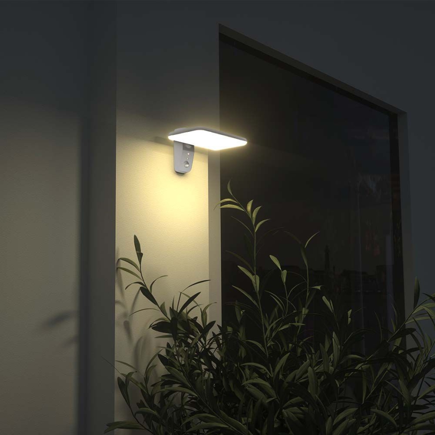 LED solcell väggbelysning med sensor LED/15W/3,2V 4000K/6000K IP65 6000 mAh vit