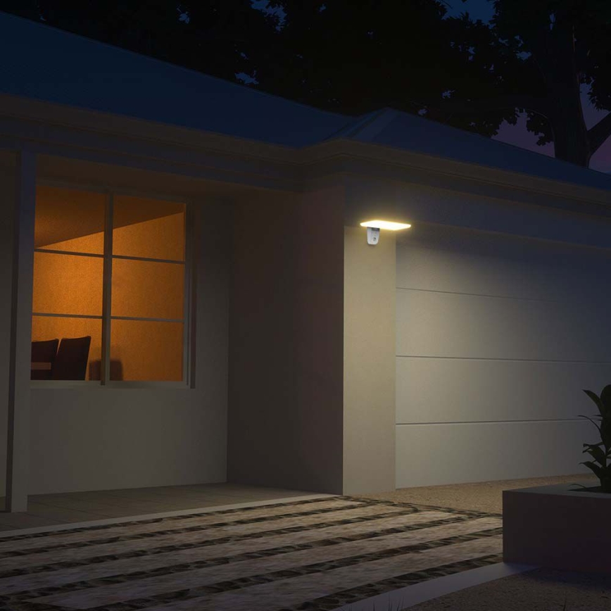 LED solcell väggbelysning med sensor LED/15W/3,2V 4000K/6000K IP65 6000 mAh vit