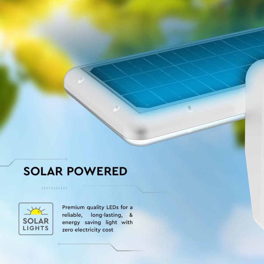 LED solcell väggbelysning med sensor LED/15W/3,2V 4000K/6000K IP65 6000 mAh vit
