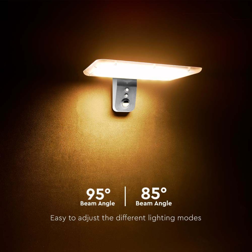 LED solcell väggbelysning med sensor LED/15W/3,2V 4000K/6000K IP65 6000 mAh vit